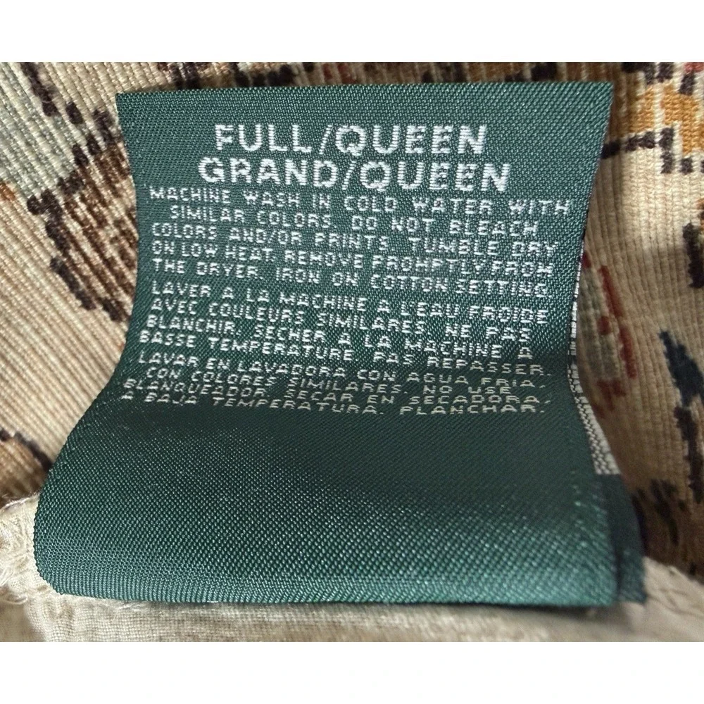 Ralph Lauren Northern Cape Paisley Queen Duvet Cover Neutral Persian Tapestry‎